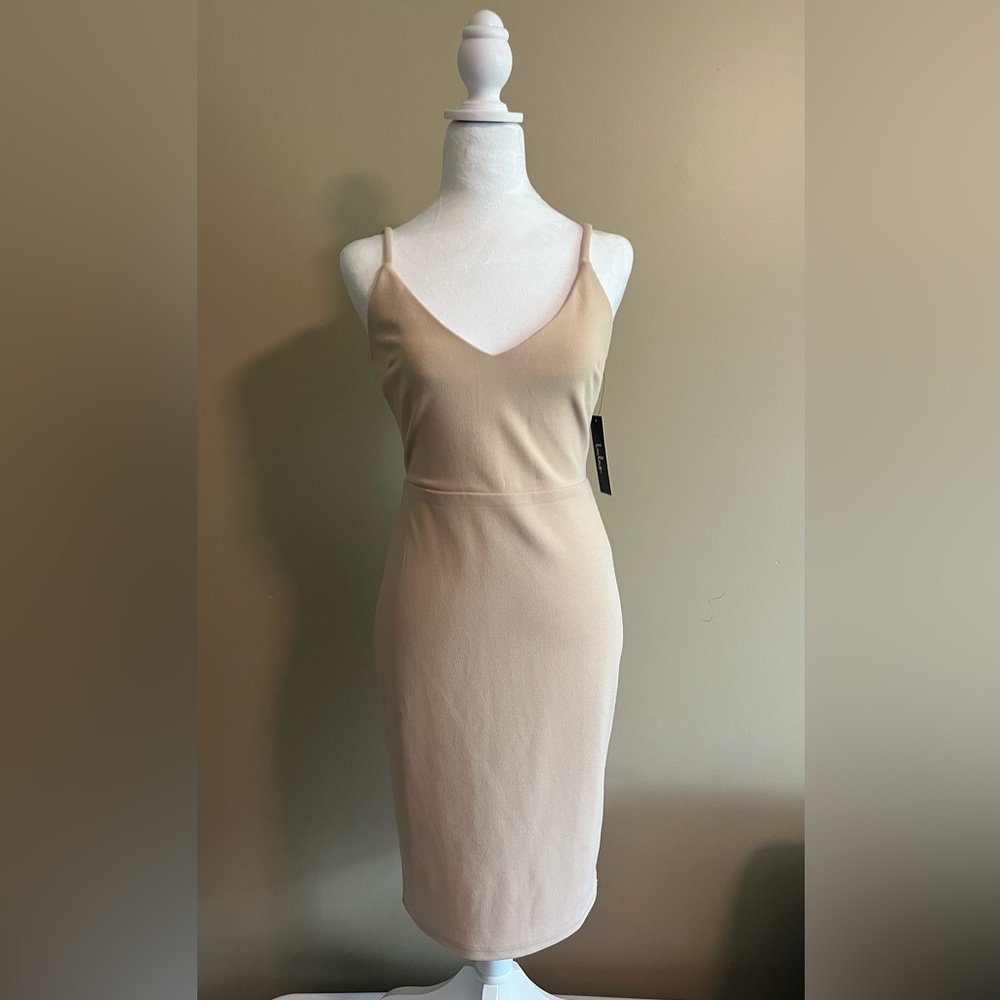 NWT Lulu's Beige Midi Dress S